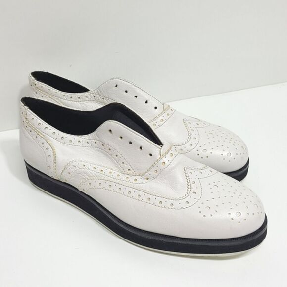 Rag & Bone Meli‎ Brogue White Platform Loafers Women\'s Shoes Size 8